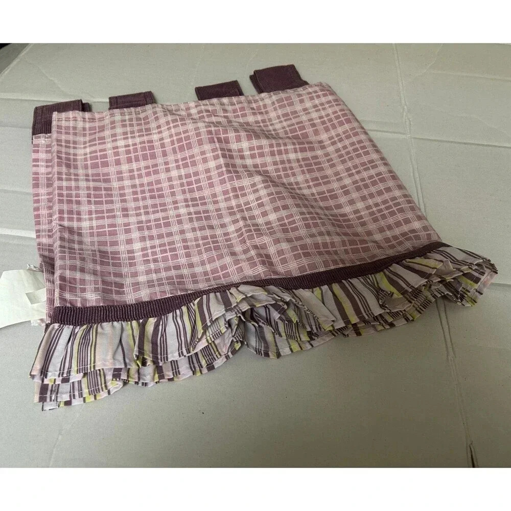 2 CoCaLo Baby Sugar Plum Window Valance Purple Check